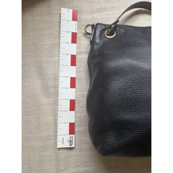 Michael Kors Black Pebbled Leather Gold Chain Shoulder Handbag Purse Satchel - Picture 12 of 13